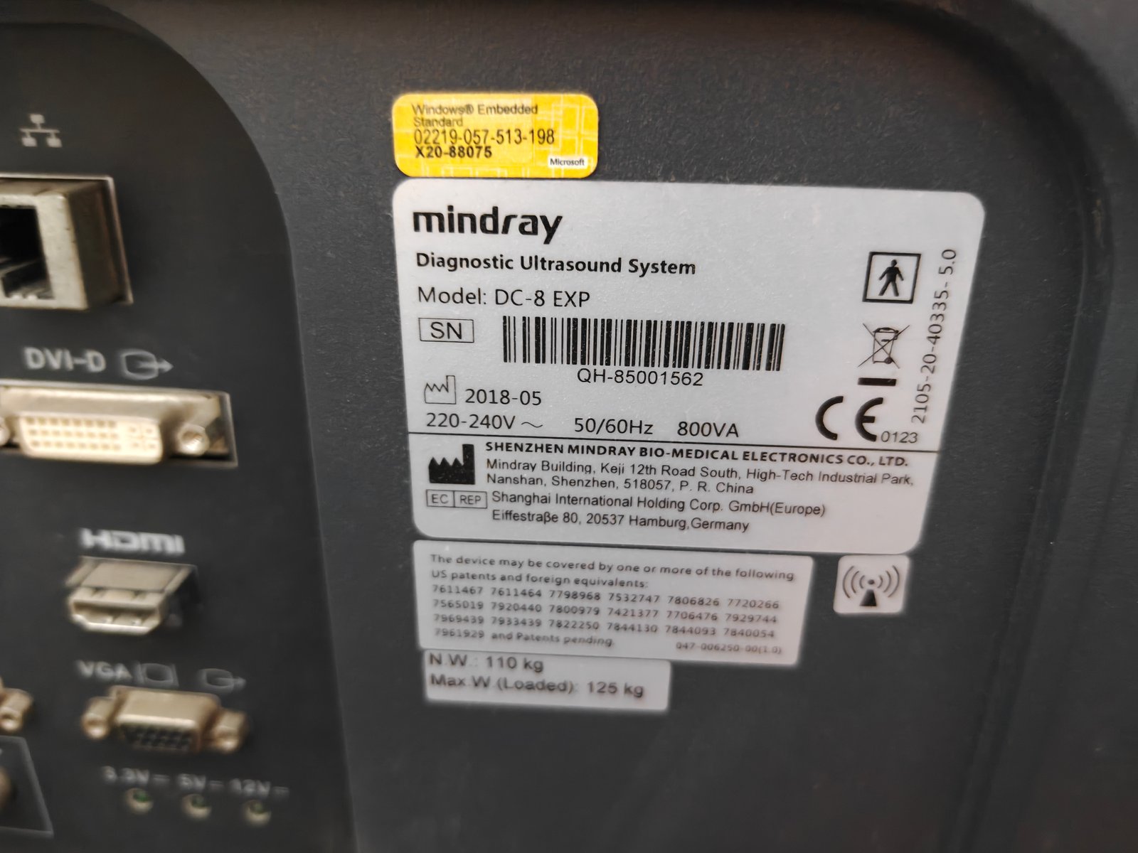 Good Condition Mindray DC8 (2018) image 2
